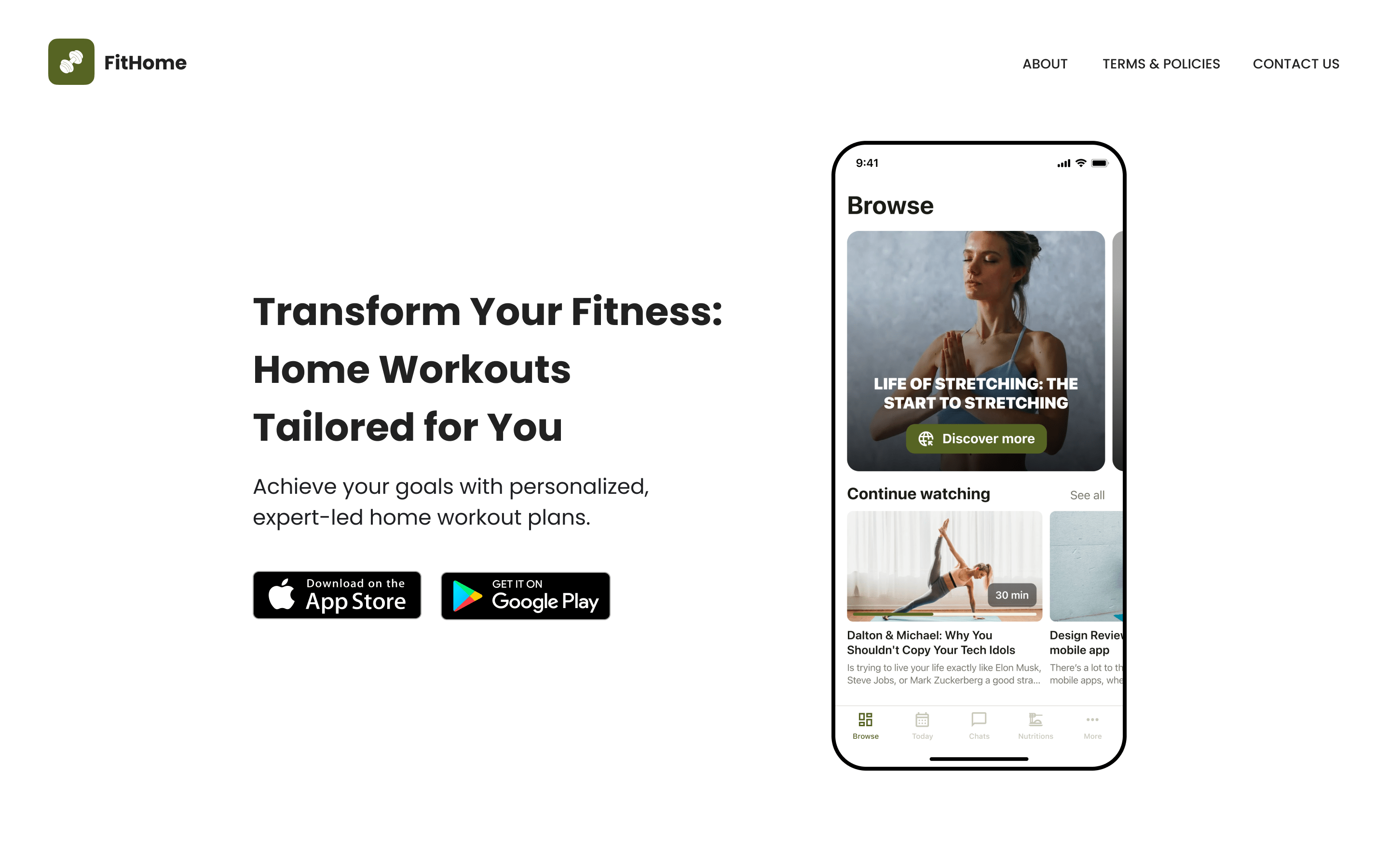 App Landing Page